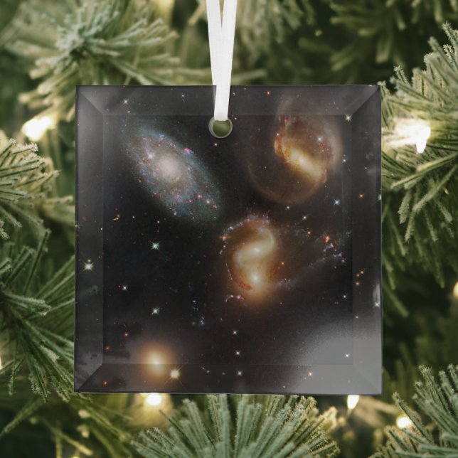 Galactic Galaxy Wreckage of Stephan's Quintet Glass Tree Decoration (Insitu)