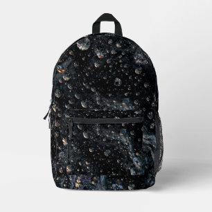 Galactic Gemstone Droplets on a Cosmic Canvas Printed Backpack