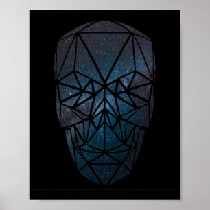 Galactic Geometric Skull Poster
