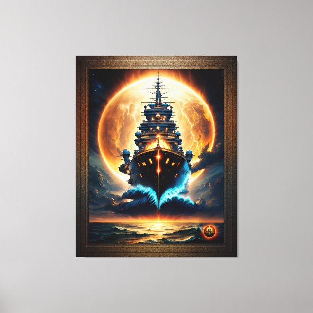 Galactic Ghost Ship Of The Seas by Xzendor7 Canvas Print (Front)