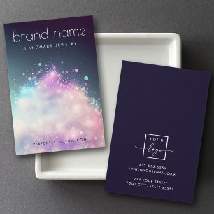 Galactic glitter cloud custom earring display card
