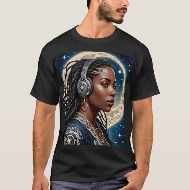 Galactic Goddess Headphones Art Tee (Front)