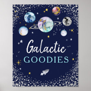 Galactic Goodies Space Galaxy Birthday Poster