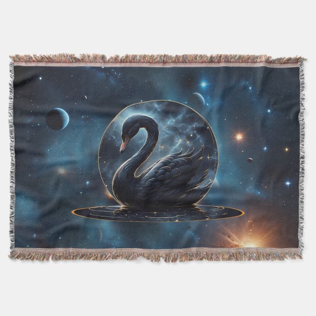 Galactic Grace: The Black Swan.  Throw Blanket (Front)