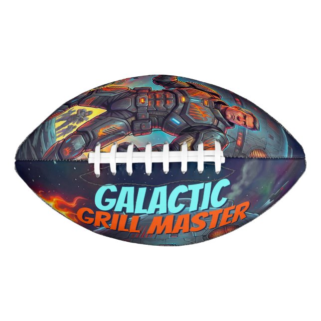 Galactic Grill Master Retro Comic Sci Fi Pop Art Football (Front)