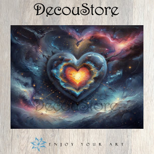 Galactic Heart Decoupage Tissue Paper