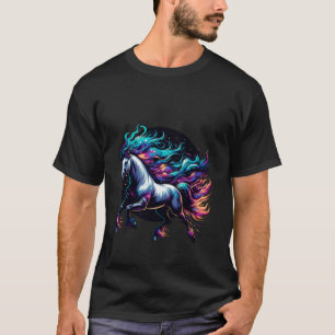 Galactic Horse in Starlight Galaxy Hair Splendour T-Shirt
