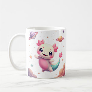 Galactic Kawaii Axolotl Space Fantasy Cute Animal Coffee Mug