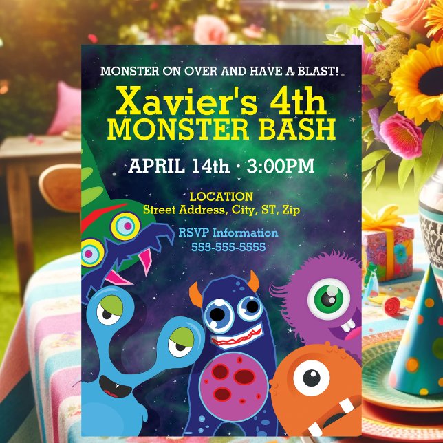 Galactic Monster Mash Birthday Invitation (Galactic Monster Mash Birthday Invitation)