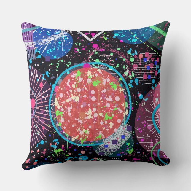 Galactic Neighborhood: Abstract Art  Postcard Cushion (Back)