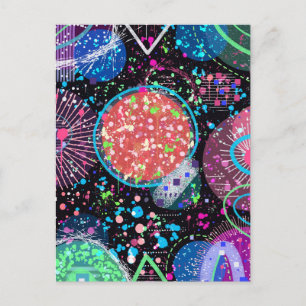 Galactic Neighbourhood: Abstract Art Postcard