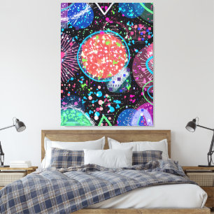 Galactic Neighbourhood: Abstract Art Postcard Canvas Print