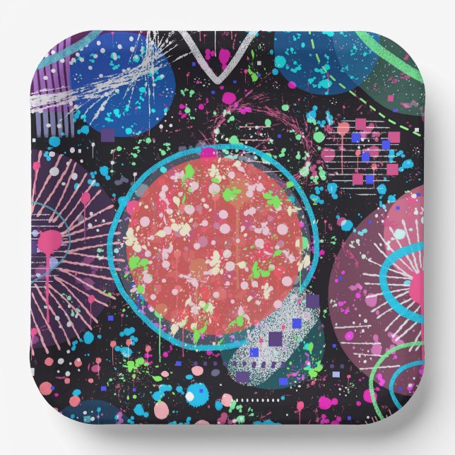 Galactic Neighbourhood: Abstract  Paper Plate (Front)