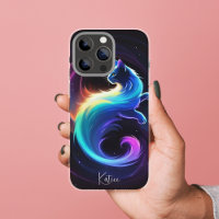 Galactic Neon Cat Mystical Cosmic Glow