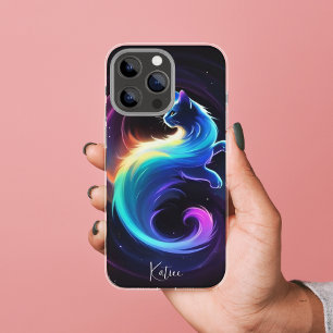 Galactic Neon Cat Mystical Cosmic Glow Case-Mate iPhone Case