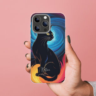 Galactic Neon Cat Mystical Cosmic Glow Case-Mate iPhone Case
