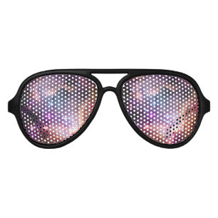 Galactic Outer Space Purple Nebulae Aviator Sunglasses