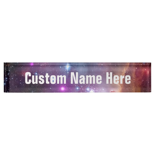 Galactic Outer Space Purple Nebulae Nameplate (Front)