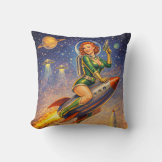 Galactic Pin-Ups Retro Sci-Fi Cushion