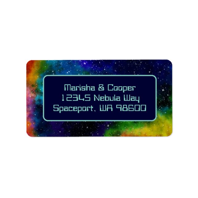 Galactic Sci-Fi Wedding Address Labels (Front)