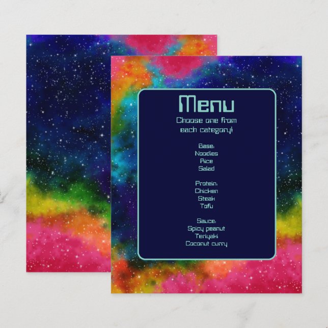 Galactic Sci-Fi Wedding Menu (Front/Back)