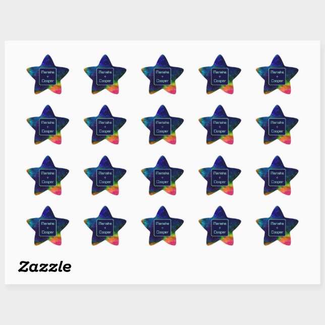 Galactic Sci-Fi Wedding Star Sticker (Sheet)
