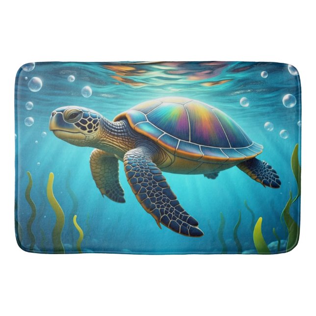 Galactic Sea Turtle Bath Mat (Front)