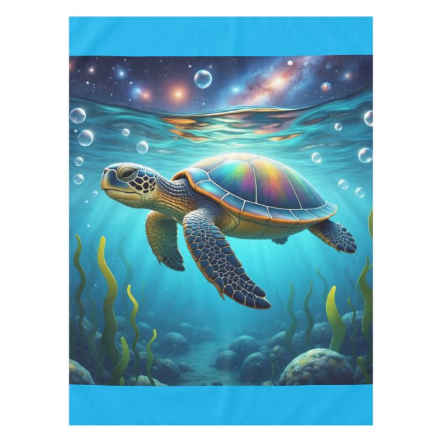 Galactic Sea Turtle Tablecloth (Front)