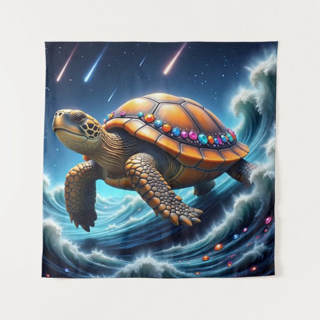 Galactic Sea Turtle Tapestry (Front)