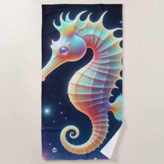 Galactic Seahorse  Beach Towel
