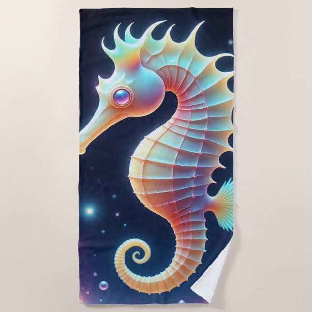 Galactic Seahorse  Beach Towel (Front)