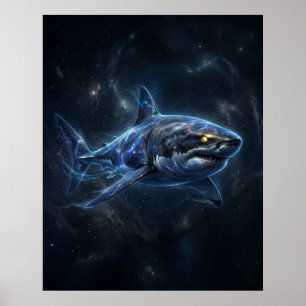 Galactic Shark Star Abyss Poster