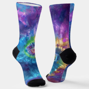Galactic Swirl - Cosmic Tie-Dye  Socks