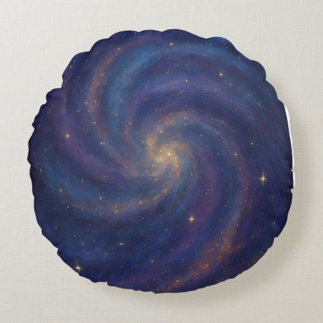 Galactic Swirl Round Cushion (Front)