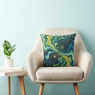 Galactic Swirls in Vivid Colors 1 Cushion