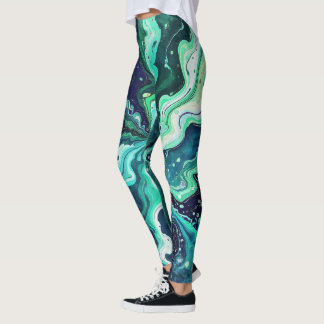 Galactic Swirls in Vivid Colors 3 Leggings