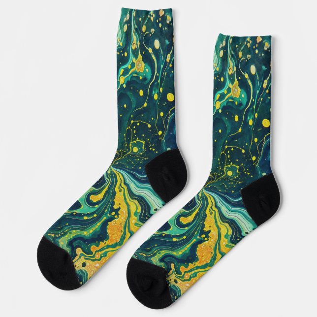 Galactic Swirls in Vivid Colours 1 Socks (Left)