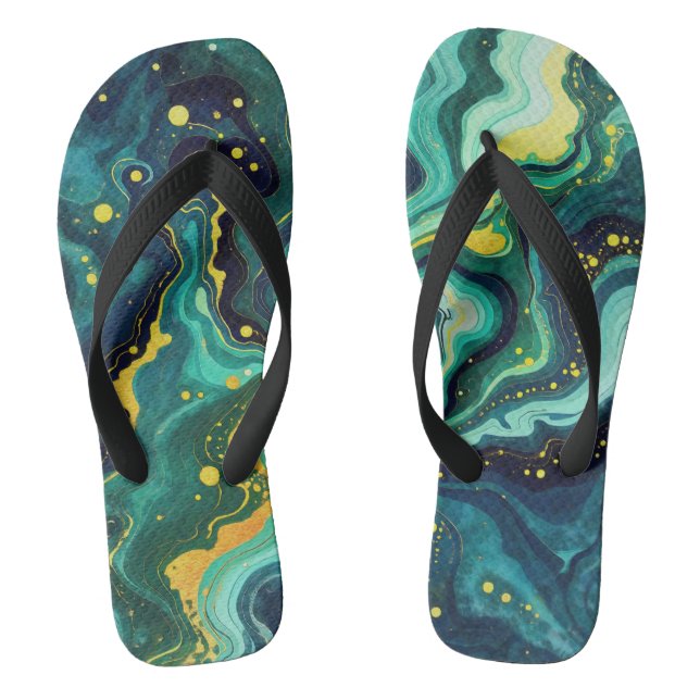 Galactic Swirls in Vivid Colours 2 Jandals (Footbed)