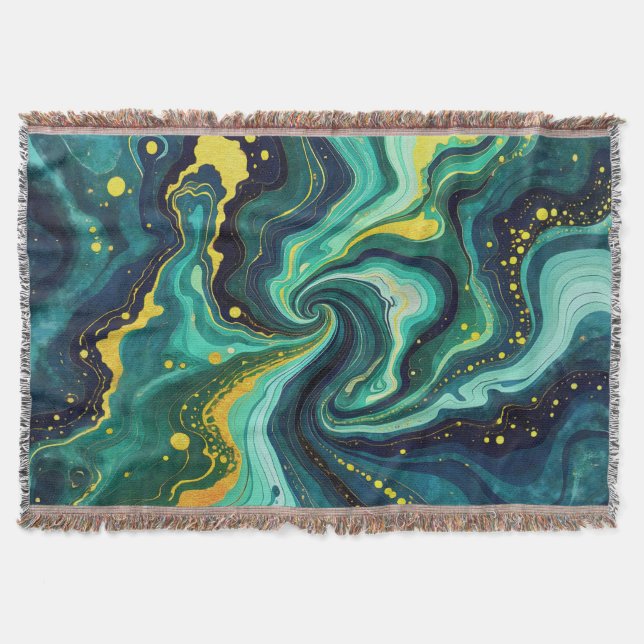 Galactic Swirls in Vivid Colours 2 Throw Blanket (Front)