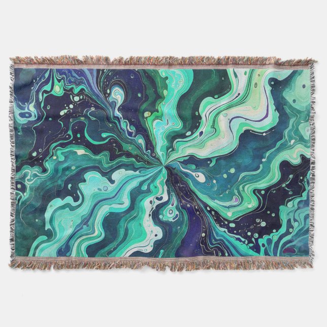 Galactic Swirls in Vivid Colours 3 Throw Blanket (Front)
