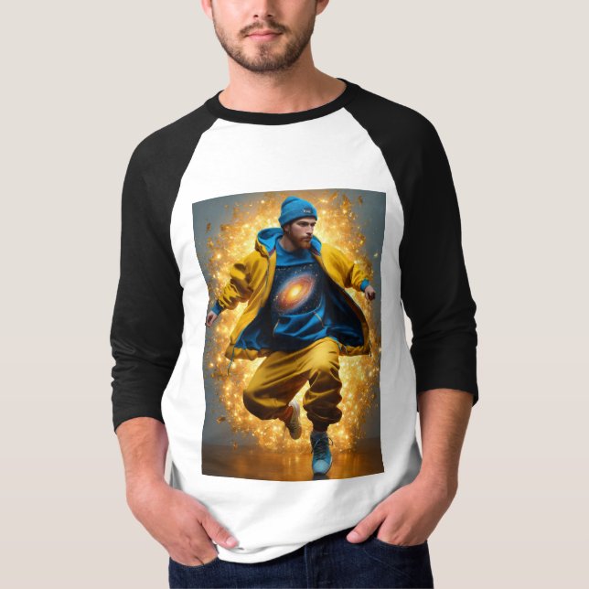 "Galactic Threads: Defying Gravity in Style" T-Shirt (Front)