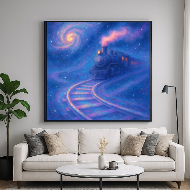 Galactic Train Track - Pastel Style Fantasy Art Poster (Creator Uploaded)