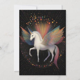 Galactic Unicorn Rainbow Coloured Stars Deep Space Invitation
