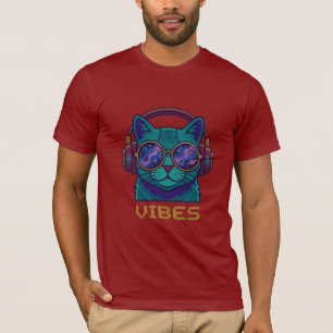 Galactic Vibes Cat Headphones T-Shirt
