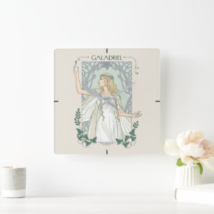 Galadriel Light of Valinor Graphic Square Wall Clock