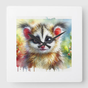 Galago in the Light of Nature 130924AREF122 - Wate Square Wall Clock