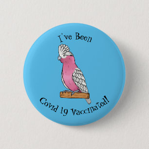 Galah bird cartoon illustration  6 cm round badge