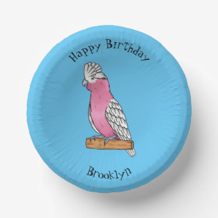 Galah bird cartoon illustration paper plate