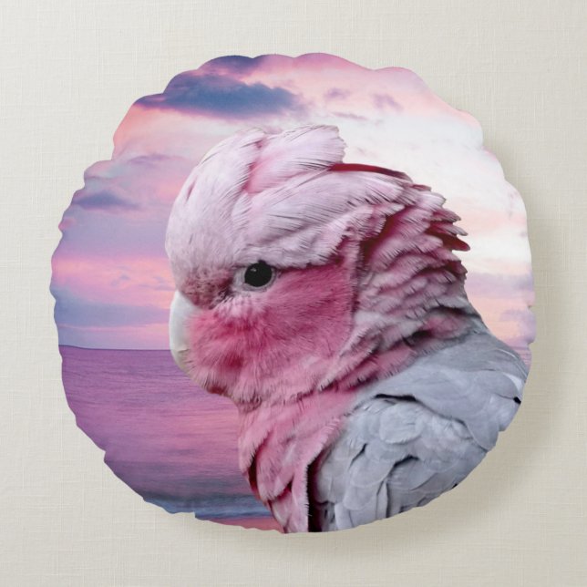 Galah Cockatoo Round Cushion (Front)