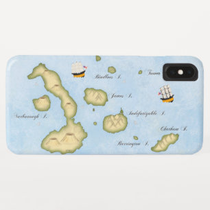 Galapagos Archipelago Nautical Map With Ships Case-Mate iPhone Case